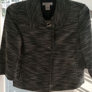 Liz Claiborne nautical jacket, m, black/white